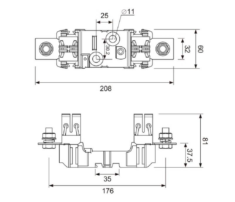 atpv-nh1d1000vdc-nh1pv-fuse-base